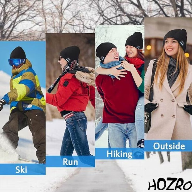 Căciulă cu Bluetooth HOZRO, Gri, Căști Stereo Integrate, Microfon, Unisex HOZRO