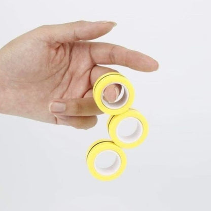 Set Jucarii Antistres HOZRO, 3 Inele Magnetice Galbene – Joc Portabil pentru Reducerea Stresului, Relaxare si Distractie pentru Copii si Adulti HOZRO