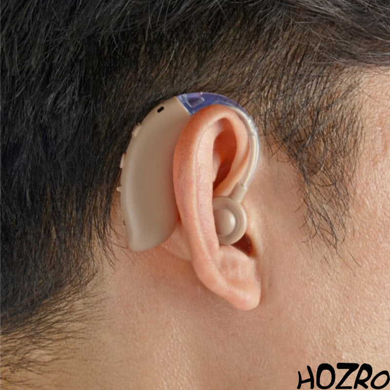 Aparat Auditiv HOZRO, Model G25 Premium, cu acumulator, autonomie pana la 100 ore, 130 dB, Amplificator de sunet, 3 accesorii, pentru adulti HOZRO