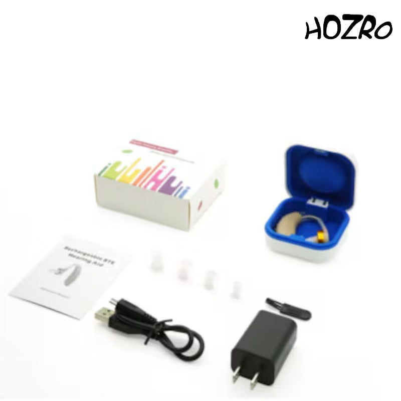 Aparat auditiv analog HOZRO, retroauricular, Model G-25L – putere de amplificare ridicată, autonomie extinsă, 4 moduri de ascultare și utilizare ușoară pentru confort zilnic HOZRO