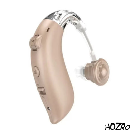 Aparat Auditiv HOZRO, Model G25BT – Conectivitate Bluetooth, Încărcare la Priză, Autonomie 80–100h, Chip Digital, 4 Niveluri de Volum, Bej HOZRO