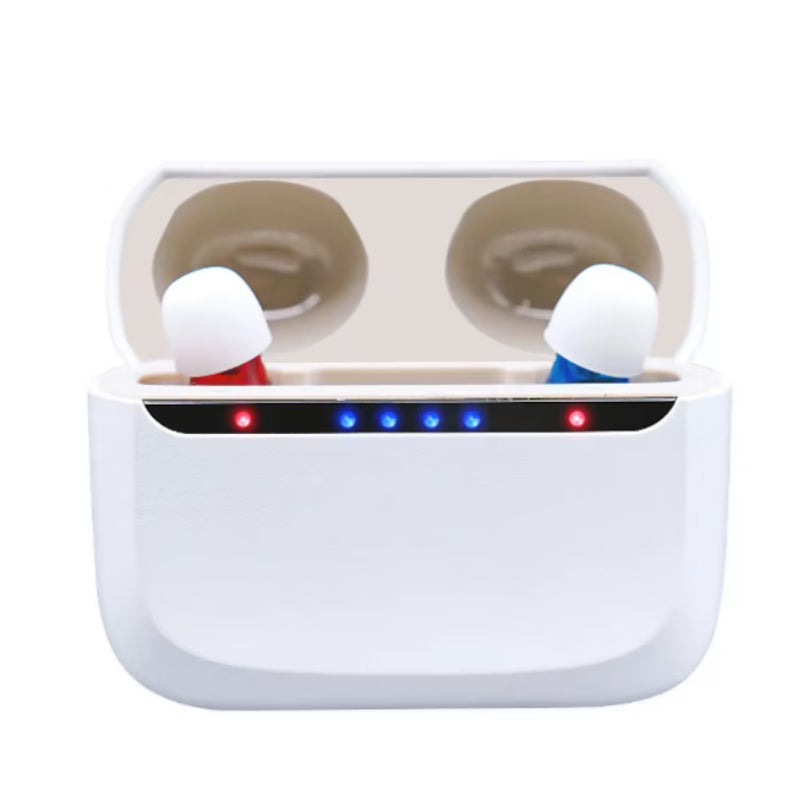 Set 2× Aparate Auditive HOZRO, Model G39 Premium – Încărcare Magnetică, Reîncărcabile, Discrete și Confortabile HOZRO