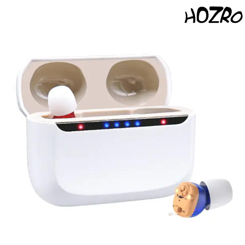 Set 2× Aparate Auditive HOZRO, Model G39 Premium – Încărcare Magnetică, Reîncărcabile, Discrete și Confortabile HOZRO