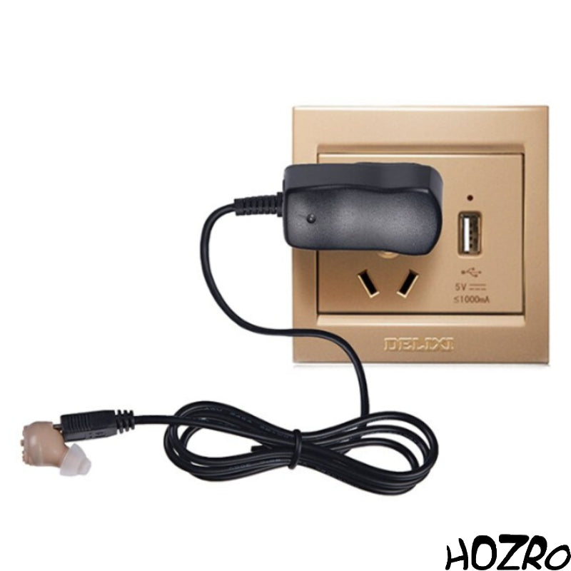 Aparat Auditiv HOZRO, Model G17 – Reîncărcabil, Autonomie 30 Ore, Amplificator de Sunet, 3 Accesorii, Bej HOZRO