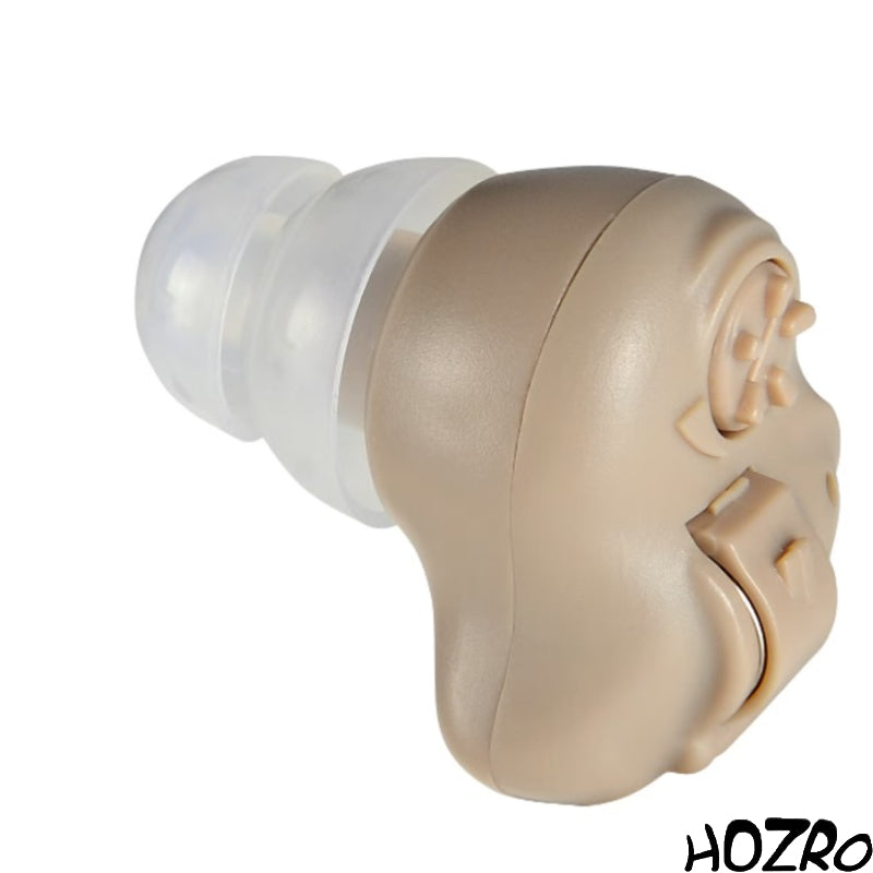 Aparat Auditiv HOZRO, Model G15 Mini Premium – Baterii, Autonomie până la 200 Ore, Amplificator de Sunet, 3 Accesorii, Crem HOZRO