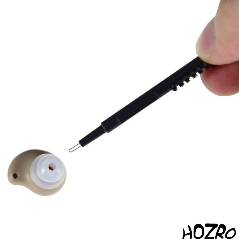 Aparat Auditiv HOZRO, Model G15 Mini Premium – Baterii, Autonomie până la 200 Ore, Amplificator de Sunet, 3 Accesorii, Crem HOZRO