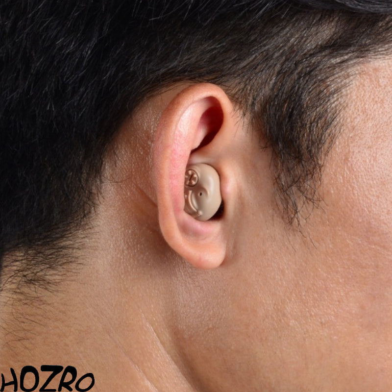 Aparat Auditiv HOZRO, Model G15 Mini Premium – Baterii, Autonomie până la 200 Ore, Amplificator de Sunet, 3 Accesorii, Crem HOZRO