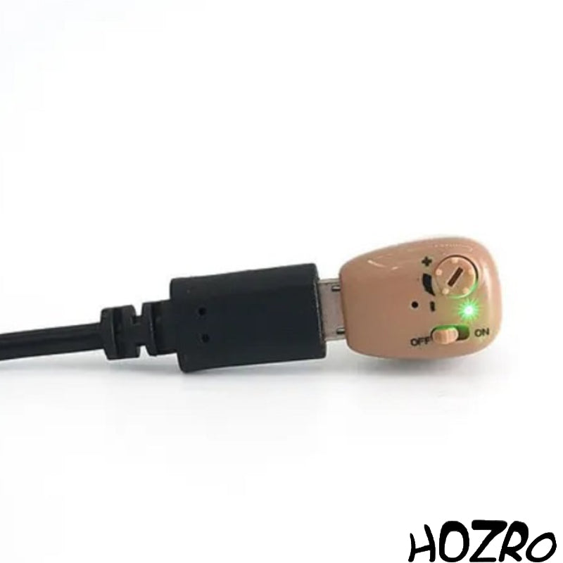 Aparat Auditiv HOZRO, Model G12X cu Încărcare la Priză, Reîncărcabil, Autonomie Extinsă de 50 de Ore, Amplificator de Sunet Mini Intraauricular pentru Conversații Clare și Confort Maxim în Utilizare Zilnică HOZRO