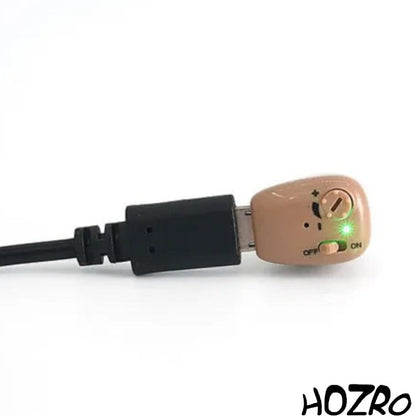 Aparat Auditiv HOZRO, Model G12X cu Încărcare la Priză, Reîncărcabil, Autonomie Extinsă de 50 de Ore, Amplificator de Sunet Mini Intraauricular pentru Conversații Clare și Confort Maxim în Utilizare Zilnică HOZRO