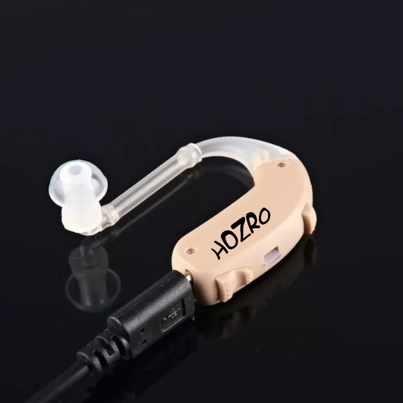 Amplificator auditiv HOZRO, Model G26 reîncărcabil cu tehnologie canal aer, reglare volum, reducere zgomot și autonomie extinsă – model confortabil și discret pentru auz îmbunătățit HOZRO