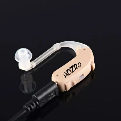 Amplificator auditiv HOZRO, Model G26 reîncărcabil cu tehnologie canal aer, reglare volum, reducere zgomot și autonomie extinsă – model confortabil și discret pentru auz îmbunătățit HOZRO