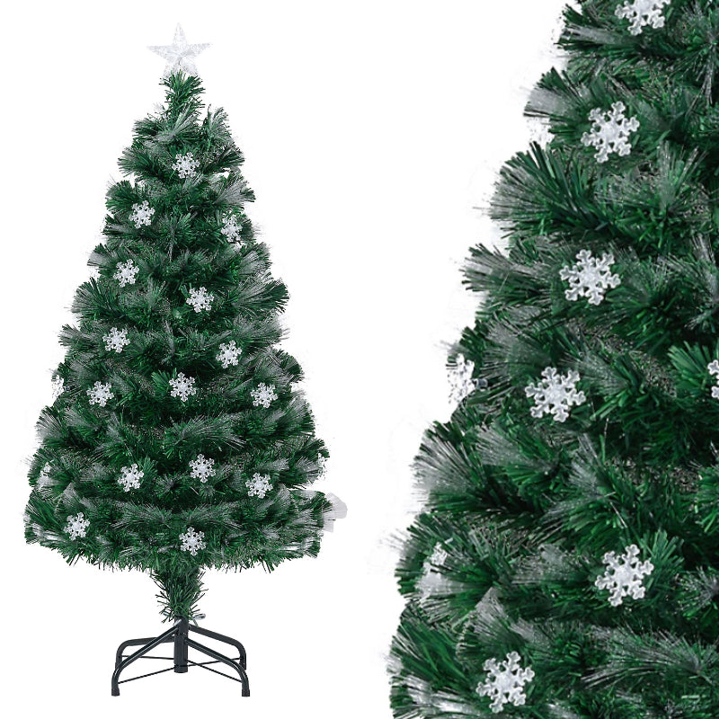 Brad artificial de Crăciun HOZRO, cu Stea Luminoasă - Jocuri de Lumină Multicoloră, Efecte Feerice, Suport Metalic Inclus și Design Elegant pentru un Crăciun Magic și Strălucitor în Orice Locuință sau Spațiu Festiv 🎄 HOZRO