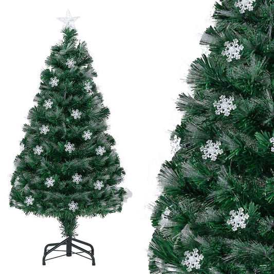 Brad artificial de Crăciun HOZRO, cu Stea Luminoasă - Jocuri de Lumină Multicoloră, Efecte Feerice, Suport Metalic Inclus și Design Elegant pentru un Crăciun Magic și Strălucitor în Orice Locuință sau Spațiu Festiv 🎄 HOZRO