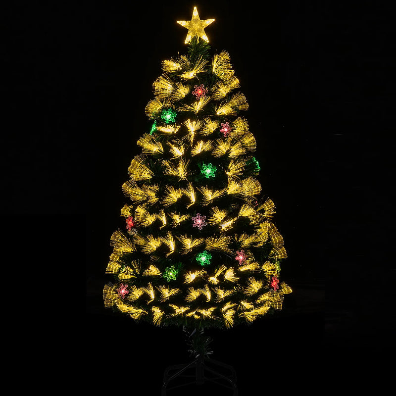 Brad artificial de Crăciun HOZRO, cu Stea Luminoasă - Jocuri de Lumină Multicoloră, Efecte Feerice, Suport Metalic Inclus și Design Elegant pentru un Crăciun Magic și Strălucitor în Orice Locuință sau Spațiu Festiv 🎄 HOZRO