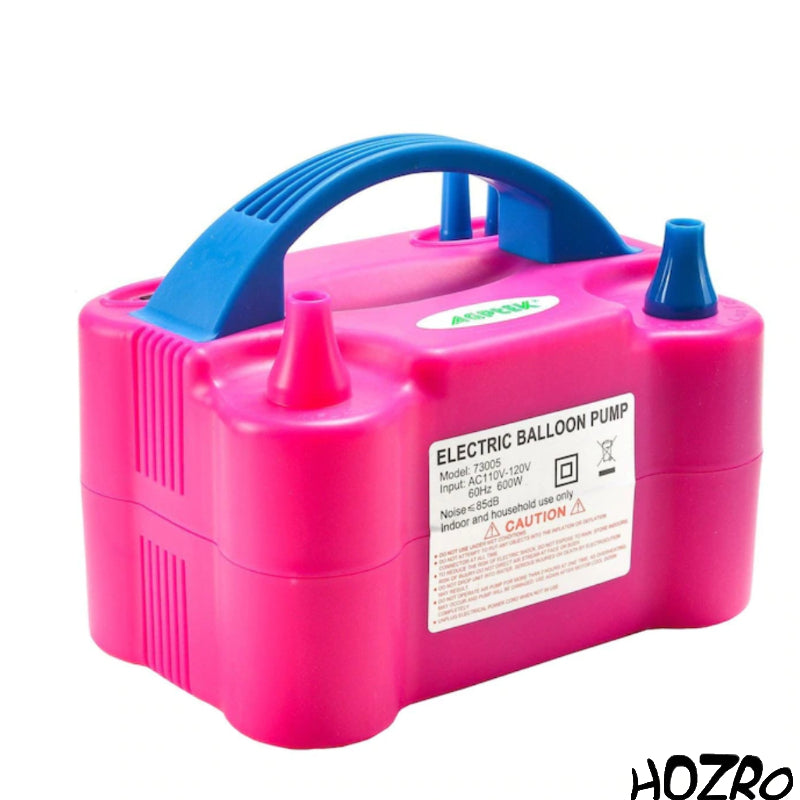 Compresor Profesional HOZRO, pentru Umflat Baloane și Obiecte Gonflabile, 600 W, 220 V, Roz & Albastru HOZRO