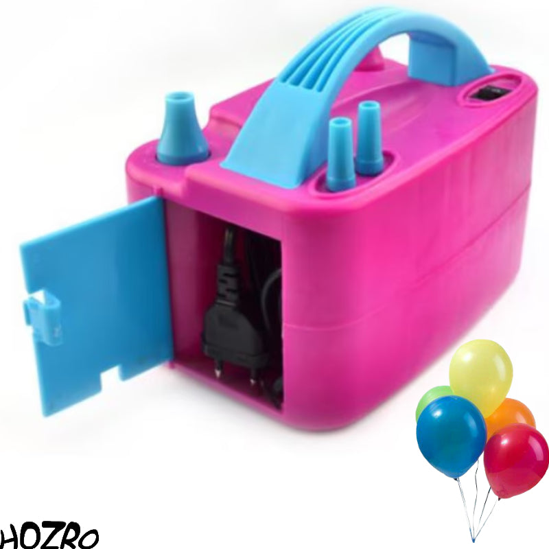 Compresor Profesional HOZRO, pentru Umflat Baloane și Obiecte Gonflabile, 600 W, 220 V, Roz & Albastru HOZRO