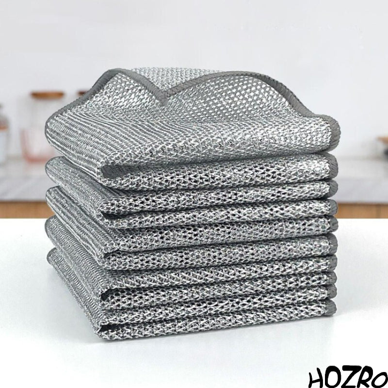 Set 10 Prosoape din Sârmă Plasă HOZRO, 25x25 cm – Compoziție Antizgârieturi, Rezistente și Eficiente pentru Curățare și Întreținere HOZRO