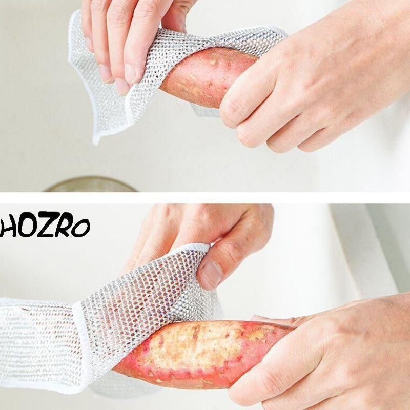 Set 10 Prosoape din Sârmă Plasă HOZRO, 25x25 cm – Compoziție Antizgârieturi, Rezistente și Eficiente pentru Curățare și Întreținere HOZRO