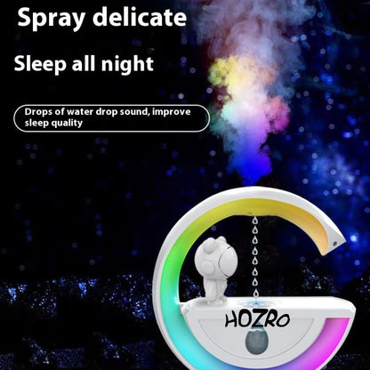 Umidificator Astronaut HOZRO, cu Norișor și Lumină de Noapte USB – Difuzor de Apă cu Picurare Antigravitațională, Model Mare în Formă de G, Ideal pentru Mașină, Hotel sau Cameră HOZRO