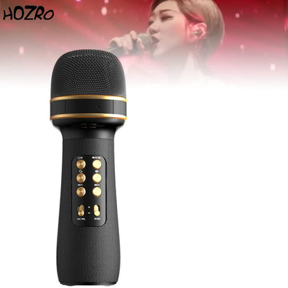 Microfon Wireless Bluetooth HOZRO, Microfon Condensator pentru Karaoke, Cântat și Divertisment, cu Audio Integrat, Ideal pentru Utilizare Acasă și Petreceri HOZRO