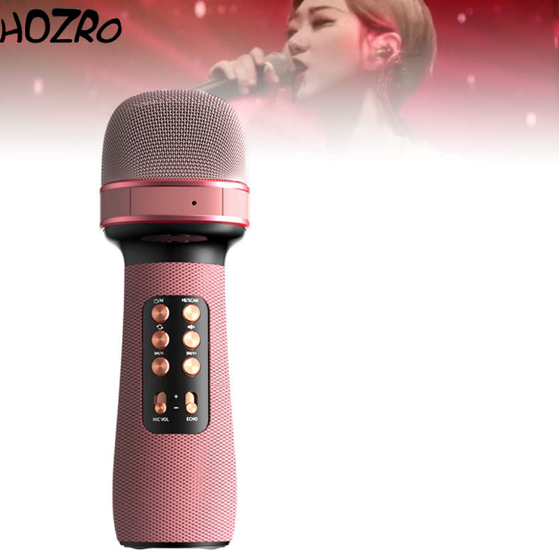Microfon Wireless Bluetooth HOZRO, Microfon Condensator pentru Karaoke, Cântat și Divertisment, cu Audio Integrat, Ideal pentru Utilizare Acasă și Petreceri HOZRO
