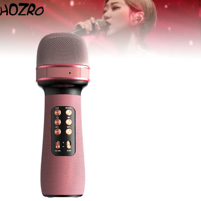 Microfon Wireless Bluetooth HOZRO, Microfon Condensator pentru Karaoke, Cântat și Divertisment, cu Audio Integrat, Ideal pentru Utilizare Acasă și Petreceri HOZRO
