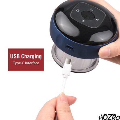 Aparat de Masaj Tip Ventuză Electrică HOZRO, cu Vacuum Puternic, Infraroșu, Display LCD și Funcție Anticelulitică – Tonifiere Corporală, Relaxare Musculară, Model R18-03, Roșu/Negru HOZRO