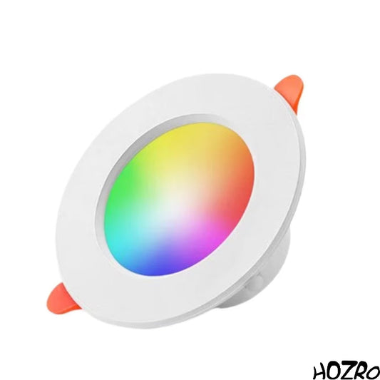Spot LED SMART HOZRO, 10W, Control Bluetooth prin APP, RGBWW (Lumină Rece, Caldă și RGB), 2700–6500K, Luminozitate Reglabilă, Mod Muzical, Memorie și Selectare DIY a Culorilor, Alb HOZRO