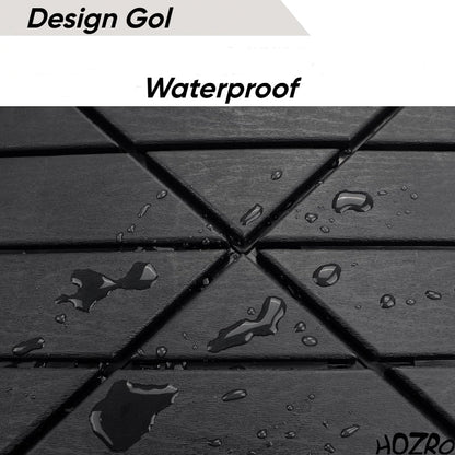Pavaj de Terasă HOZRO, pentru Exterior, Plăci Interlocking 30 × 30 cm – Pardoseală Modulară Impermeabilă și Rezistentă la Intemperii, Ideală pentru Terasă sau Zonă de Piscină, Montaj Rapid Fără Unelte, Model V0601-44 HOZRO