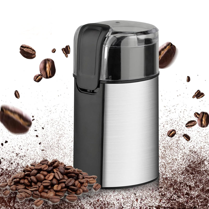 Râșniță de cafea electrică HOZRO, cu alimentare la priză, carcasă din plastic și metal, lame din oțel inoxidabil, măcinare rapidă pentru boabe de cafea, condimente și semințe, design compact, ușor de utilizat HOZRO
