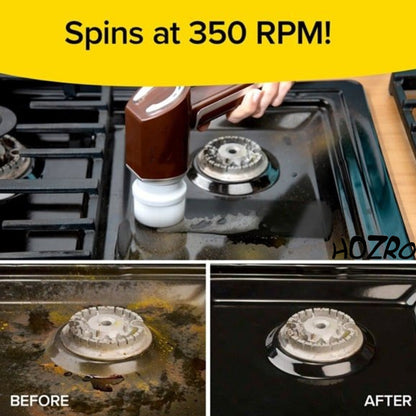 Perie de curățat electrică HOZRO, din plastic rezistent, cu acumulator reîncărcabil, design ergonomic, putere mare de curățare, ideală pentru baie, bucătărie, gresie, faianță și suprafețe dificile, ușor de utilizat și întreținut HOZRO