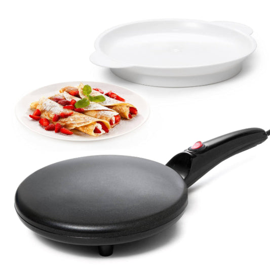 Aparat electric HOZRO, pentru clătite, cu plită din metal și carcasă din plastic rezistent, încălzire rapidă, distribuție uniformă a căldurii, suprafață antiaderentă, ușor de utilizat și de curățat, ideal pentru prepararea clătitelor subțiri HOZRO