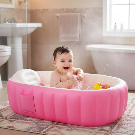 Cadă gonflabilă HOZRO, pentru baie bebe, din plastic rezistent, design ergonomic, ușor de umflat și depozitat, potrivită pentru nou-născuți și bebeluși HOZRO