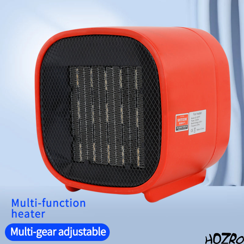 Încălzitor de cameră electric HOZRO, din plastic și metal, cu alimentare la priză, sistem eficient de încălzire rapidă, termostat reglabil și protecție la supraîncălzire, design compact și sigur HOZRO