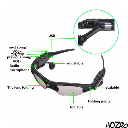 Ochelari de Soare Inteligenti HOZRO,cu Bluetooth – Redare Muzica, Apeluri Hands-Free si Protectie UV HOZRO
