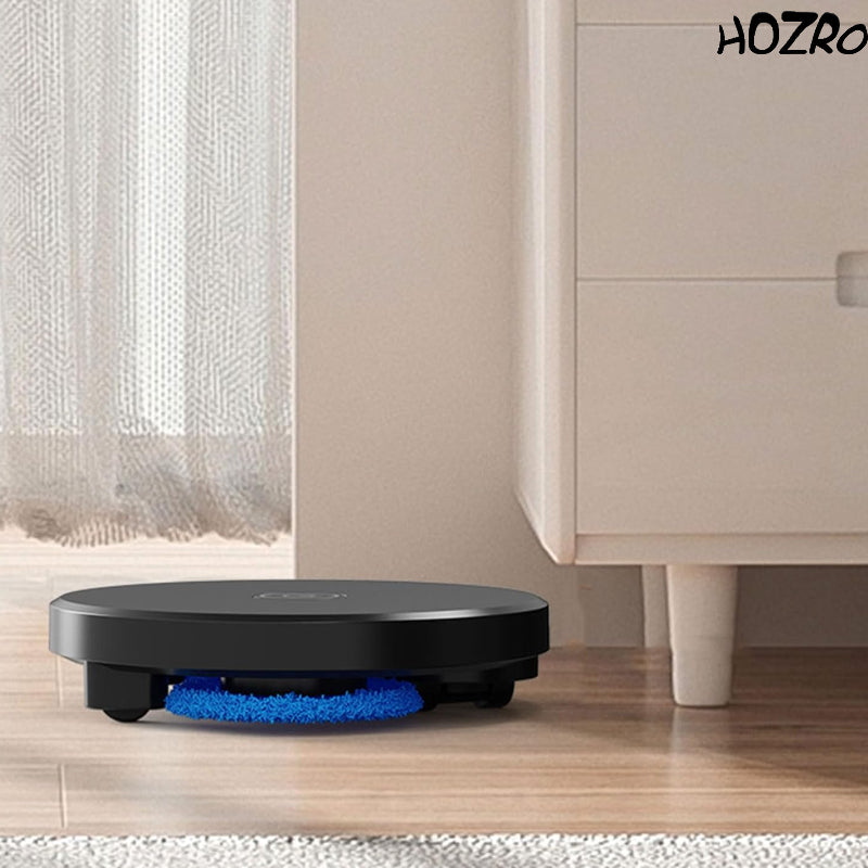 Mop electric automat HOZRO, reîncărcabil prin USB, cu baterie de mare capacitate 1800 mAh, funcționare silențioasă și ștergere rotativă, mașină inteligentă de curățat podele din ABS, robot de măturat ușor și eficient HOZRO