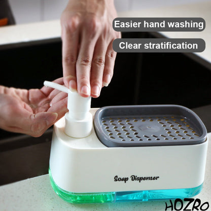 Dispozitiv HOZRO, pentru dozare detergent de vase din plastic rezistent, cu sistem de pompare integrat pentru dozare precisă și economică, design compact și modern, ușor de utilizat și reîncărcat HOZRO