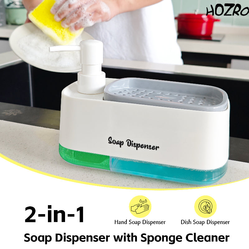 Dispozitiv HOZRO, pentru dozare detergent de vase din plastic rezistent, cu sistem de pompare integrat pentru dozare precisă și economică, design compact și modern, ușor de utilizat și reîncărcat HOZRO