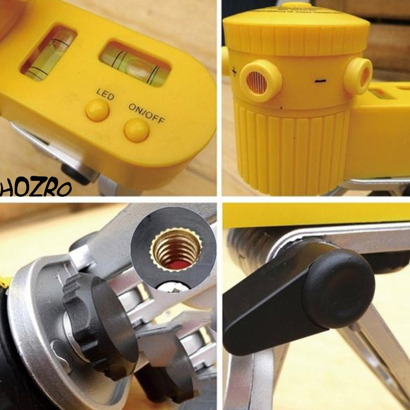 Nivelă laser HOZRO, din plastic și metal, cu acumulator reîncărcabil, precizie ridicată pentru aliniere și nivelare, linii laser clare și vizibile, design robust și ergonomic