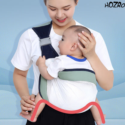 Marsupiu ergonomic HOZRO, pentru bebeluși 6–36 luni, cu design special pentru alăptare, material respirabil și aerisit, ușor și confortabil de purtat, sistem sigur de susținere