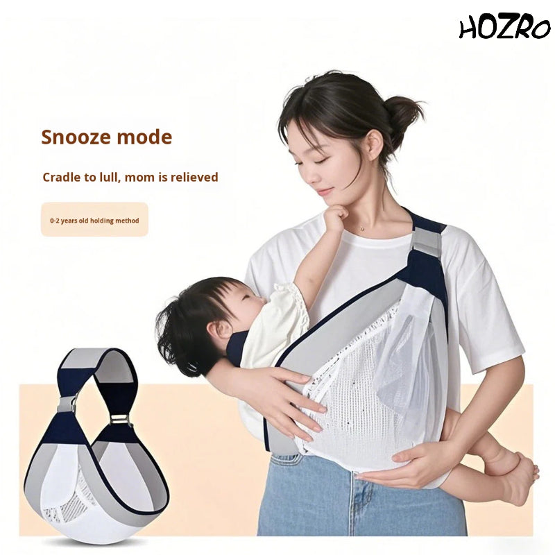 Marsupiu ergonomic HOZRO, pentru bebeluși 6–36 luni, cu design special pentru alăptare, material respirabil și aerisit, ușor și confortabil de purtat, sistem sigur de susținere