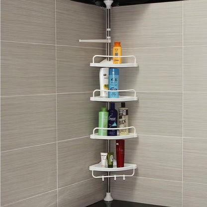 Raft de depozitare pentru colț HOZRO, de 2,6 metri înălțime, sistem vertical de organizare cu mai multe polițe, design eficient pentru economisirea spațiului, structură stabilă și durabilă