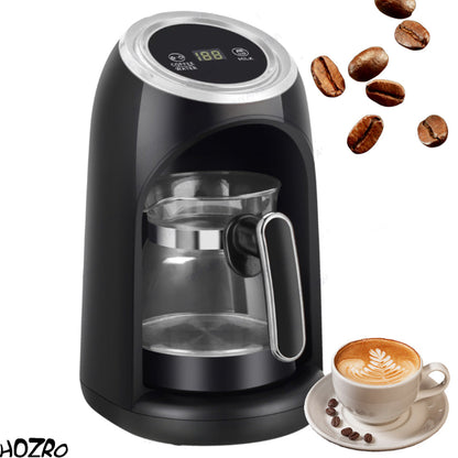 Ibric electric turcesc HOZRO, 3 în 1, capacitate 300 ml, operare cu un singur buton, putere 600W – din oțel de calitate superioară, multifuncțional pentru cafea turcească, apă și lapte