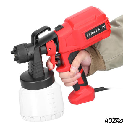 Pistol de Vopsit Electric HOZRO, pentru Acasă și Industrial, Portabil, Motor Brushless, HVLP, 3000 PSI, Baterie Litiu, Rezervor 1200ML