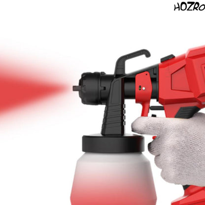 Pistol de Vopsit Electric HOZRO, pentru Acasă și Industrial, Portabil, Motor Brushless, HVLP, 3000 PSI, Baterie Litiu, Rezervor 1200ML