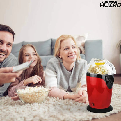 Aparat de Popcorn HOZRO, Fără Ulei și Sare, Design din Aluminiu cu Capac Transparent, Circulație Optimă a Căldurii, Capacitate 80–100 g