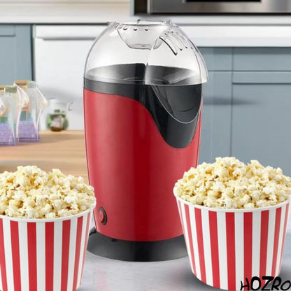 Aparat de Popcorn HOZRO, Fără Ulei și Sare, Design din Aluminiu cu Capac Transparent, Circulație Optimă a Căldurii, Capacitate 80–100 g