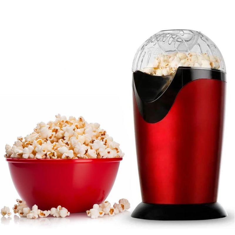Aparat de Popcorn HOZRO, Fără Ulei și Sare, Design din Aluminiu cu Capac Transparent, Circulație Optimă a Căldurii, Capacitate 80–100 g