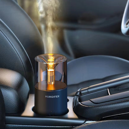 Difuzor de Aromaterapie HOZRO, 120 ml, cu Efect de Lumină tip Lumânare, Lampă de Noapte – pentru Birou, Casă și Mașină