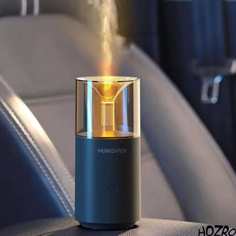 Difuzor de Aromaterapie HOZRO, 120 ml, cu Efect de Lumină tip Lumânare, Lampă de Noapte – pentru Birou, Casă și Mașină
